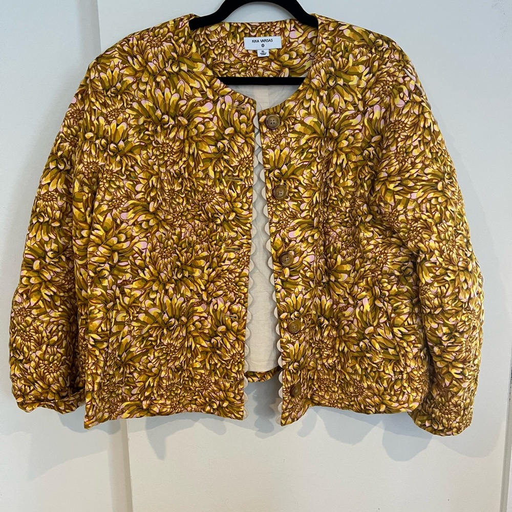 Kika Vargas for Target Yellow Floral Quilted Jacket